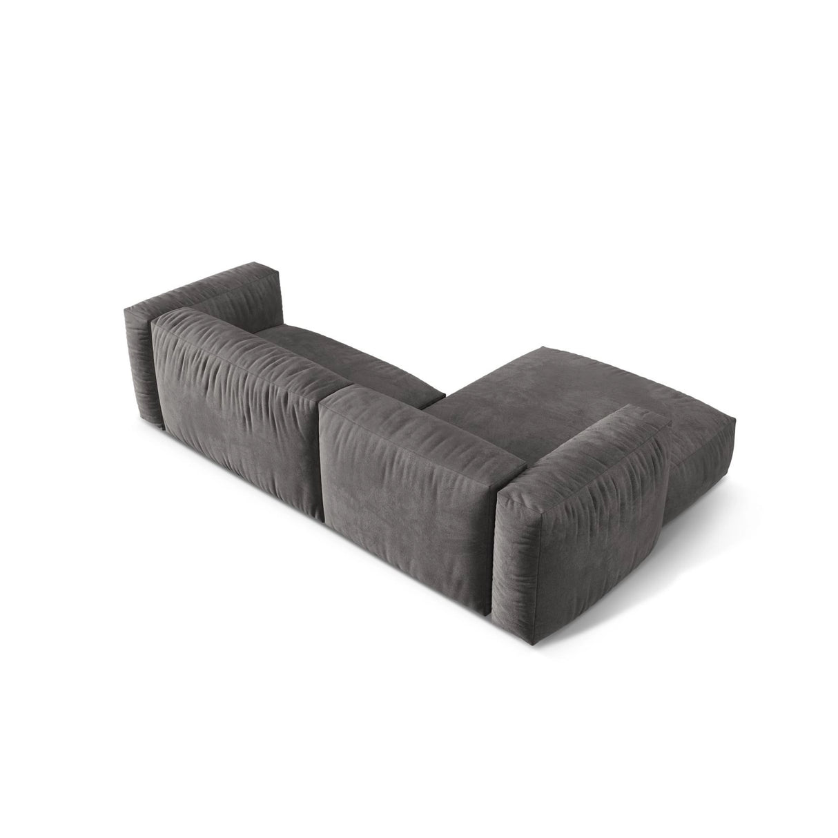 Martina modulares Ecksofa, Linke Seite, Sitztiefe 76 cm, aus Samt in Grau (Vogue 15), 280x176 cm von Micadoni – Bild 5