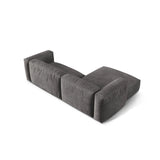 Martina modulares Ecksofa, Linke Seite, Sitztiefe 76 cm, aus Samt in Grau (Vogue 15), 280x176 cm von Micadoni – Bild 5