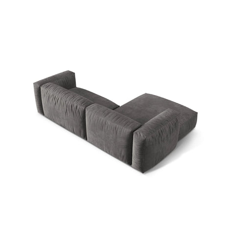Martina modulares Ecksofa, Linke Seite, Sitztiefe 76 cm, aus Samt in Grau (Vogue 15), 280x176 cm von Micadoni – Bild 5