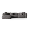 Martina modulares Ecksofa, Linke Seite, Sitztiefe 76 cm, aus Samt in Grau (Vogue 15), 330x176 cm von Micadoni – Bild 1