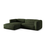 Martina modulares Ecksofa, Linke Seite, Sitztiefe 76 cm, aus Samt in Grün (Vogue 11), 280x176 cm von Micadoni – Bild 3