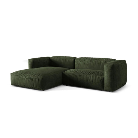 Martina modulares Ecksofa, Linke Seite, Sitztiefe 76 cm, aus Samt in Grün (Vogue 11), 280x176 cm von Micadoni – Bild 3