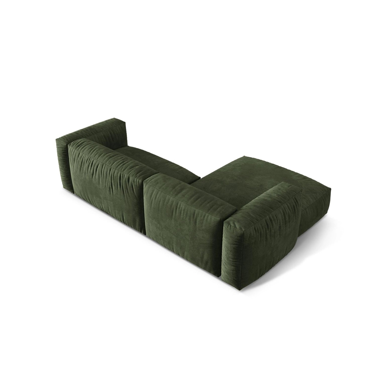 Martina modulares Ecksofa, Linke Seite, Sitztiefe 76 cm, aus Samt in Grün (Vogue 11), 280x176 cm von Micadoni – Bild 5