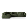 Martina modulares Ecksofa, Linke Seite, Sitztiefe 76 cm, aus Samt in Grün (Vogue 11), 330x176 cm von Micadoni – Bild 1