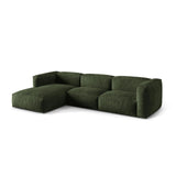 Martina modulares Ecksofa, Linke Seite, Sitztiefe 76 cm, aus Samt in Grün (Vogue 11), 330x176 cm von Micadoni – Bild 3