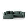 Martina modulares Ecksofa, Linke Seite, Sitztiefe 76 cm, aus Samt in Petrol (Vogue 12), 280x176 cm von Micadoni – Bild 1
