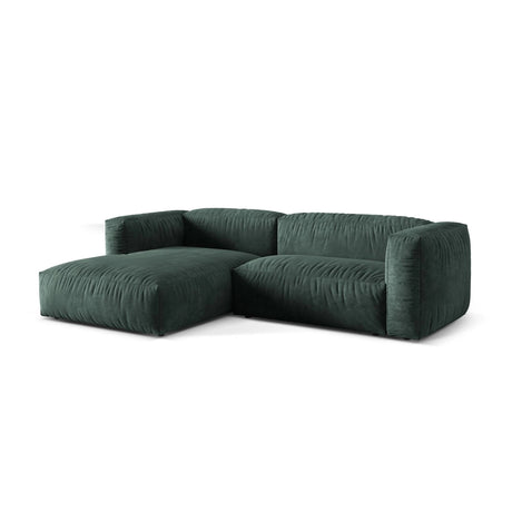 Martina modulares Ecksofa, Linke Seite, Sitztiefe 76 cm, aus Samt in Petrol (Vogue 12), 280x176 cm von Micadoni – Bild 3