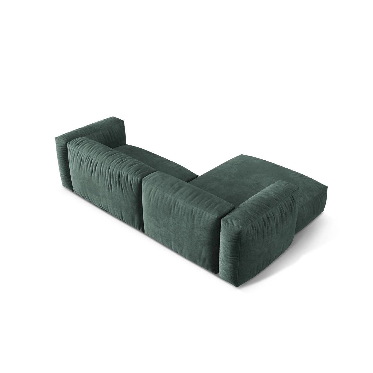 Martina modulares Ecksofa, Linke Seite, Sitztiefe 76 cm, aus Samt in Petrol (Vogue 12), 280x176 cm von Micadoni – Bild 5