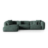 Martina modulares Ecksofa, Linke Seite, Sitztiefe 76 cm, aus Samt in Petrol (Vogue 12), 330x176 cm von Micadoni – Bild 1