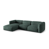 Martina modulares Ecksofa, Linke Seite, Sitztiefe 76 cm, aus Samt in Petrol (Vogue 12), 330x176 cm von Micadoni – Bild 3