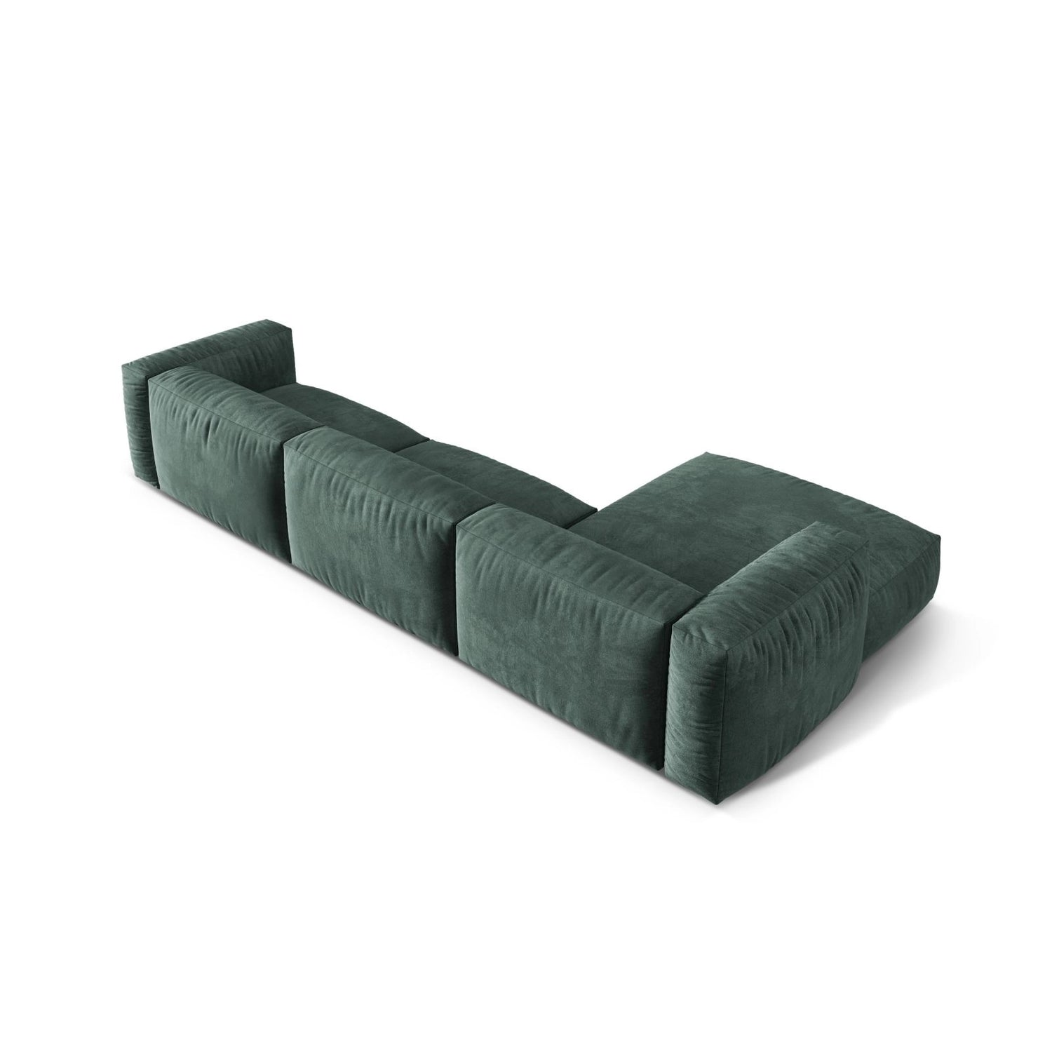 Martina modulares Ecksofa, Linke Seite, Sitztiefe 76 cm, aus Samt in Petrol (Vogue 12), 330x176 cm von Micadoni – Bild 5