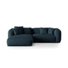 Martina modulares Ecksofa, Linke Seite, Sitztiefe 76 cm, aus Strukturierter Stoff in Blau Jeans (Boston Ocean), 280x176 cm von Micadoni – Bild 1