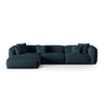 Martina modulares Ecksofa, Linke Seite, Sitztiefe 76 cm, aus Strukturierter Stoff in Blau Jeans (Boston Ocean), 330x176 cm von Micadoni – Bild 1