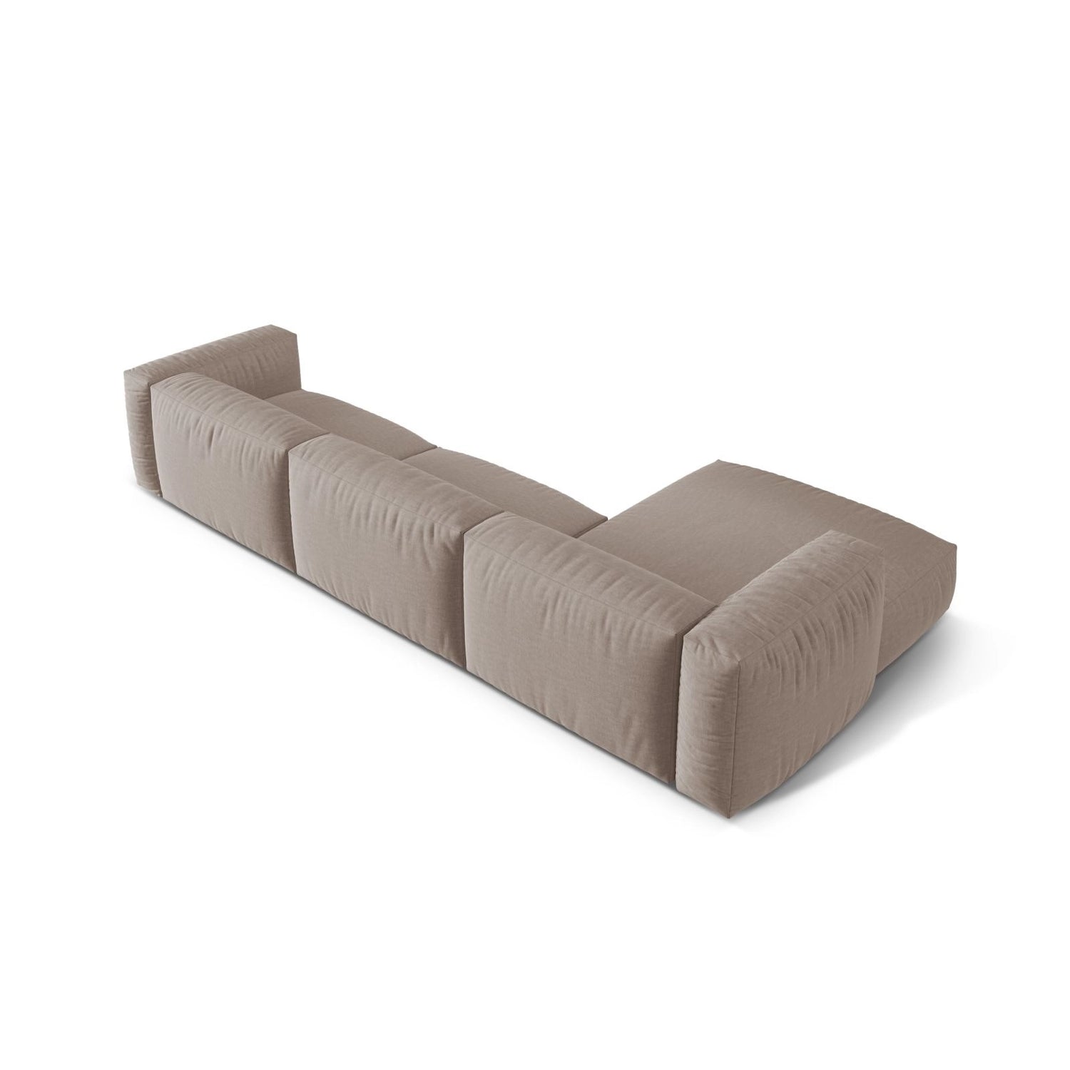 Martina modulares Ecksofa, Linke Seite, Sitztiefe 76 cm, aus Strukturierter Stoff in Dunkelbeige (Boston Trufa), 330x176 cm von Micadoni – Bild 5