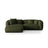 Martina modulares Ecksofa, Linke Seite, Sitztiefe 76 cm, aus Strukturierter Stoff in Grün (Boston Forest), 280x176 cm von Micadoni – Bild 1