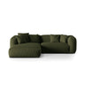 Martina modulares Ecksofa, Linke Seite, Sitztiefe 76 cm, aus Strukturierter Stoff in Grün (Boston Forest), 280x176 cm von Micadoni – Bild 1