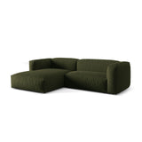 Martina modulares Ecksofa, Linke Seite, Sitztiefe 76 cm, aus Strukturierter Stoff in Grün (Boston Forest), 280x176 cm von Micadoni – Bild 3