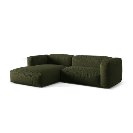 Martina modulares Ecksofa, Linke Seite, Sitztiefe 76 cm, aus Strukturierter Stoff in Grün (Boston Forest), 280x176 cm von Micadoni – Bild 3