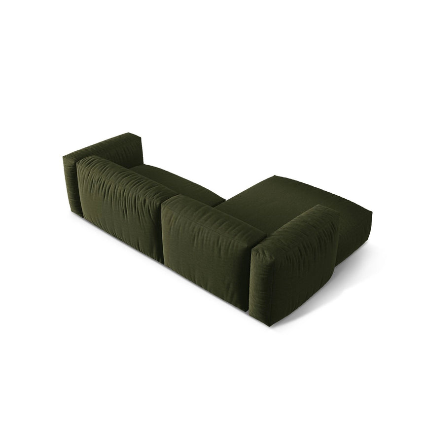 Martina modulares Ecksofa, Linke Seite, Sitztiefe 76 cm, aus Strukturierter Stoff in Grün (Boston Forest), 280x176 cm von Micadoni – Bild 5