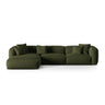 Martina modulares Ecksofa, Linke Seite, Sitztiefe 76 cm, aus Strukturierter Stoff in Grün (Boston Forest), 330x176 cm von Micadoni – Bild 1