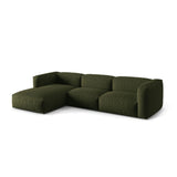 Martina modulares Ecksofa, Linke Seite, Sitztiefe 76 cm, aus Strukturierter Stoff in Grün (Boston Forest), 330x176 cm von Micadoni – Bild 3