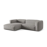 Martina modulares Ecksofa, Linke Seite, Sitztiefe 76 cm, aus Strukturierter Stoff in Hellgrau (Boston Light Grey), 280x176 cm von Micadoni – Bild 3