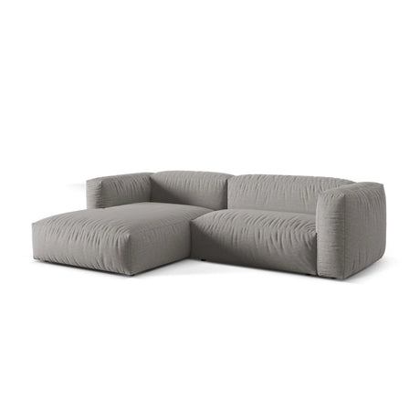 Martina modulares Ecksofa, Linke Seite, Sitztiefe 76 cm, aus Strukturierter Stoff in Hellgrau (Boston Light Grey), 280x176 cm von Micadoni – Bild 3