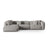 Martina modulares Ecksofa, Linke Seite, Sitztiefe 76 cm, aus Strukturierter Stoff in Hellgrau (Boston Light Grey), 330x176 cm von Micadoni – Bild 1
