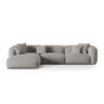 Martina modulares Ecksofa, Linke Seite, Sitztiefe 76 cm, aus Strukturierter Stoff in Hellgrau (Boston Light Grey), 330x176 cm von Micadoni – Bild 1