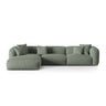 Martina modulares Ecksofa, Linke Seite, Sitztiefe 76 cm, aus Strukturierter Stoff in Moosgrün (Boston Water Green), 330x176 cm von Micadoni – Bild 1