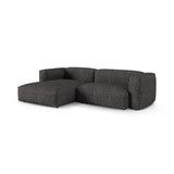 Martina modulares Ecksofa, Linke Seite, Sitztiefe 90 cm, aus Boucle in Anthrazit (Monet Anthracite), 280x176 cm von Micadoni – Bild 3