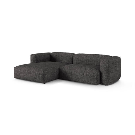 Martina modulares Ecksofa, Linke Seite, Sitztiefe 90 cm, aus Boucle in Anthrazit (Monet Anthracite), 280x176 cm von Micadoni – Bild 3