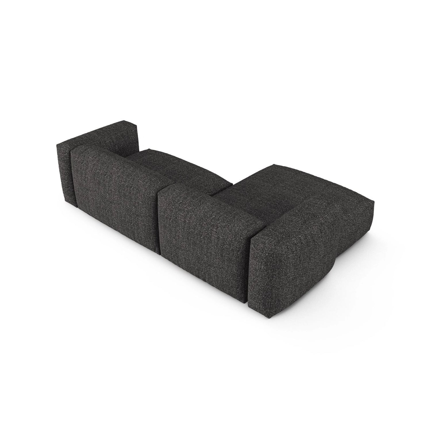 Martina modulares Ecksofa, Linke Seite, Sitztiefe 90 cm, aus Boucle in Anthrazit (Monet Anthracite), 280x176 cm von Micadoni – Bild 5