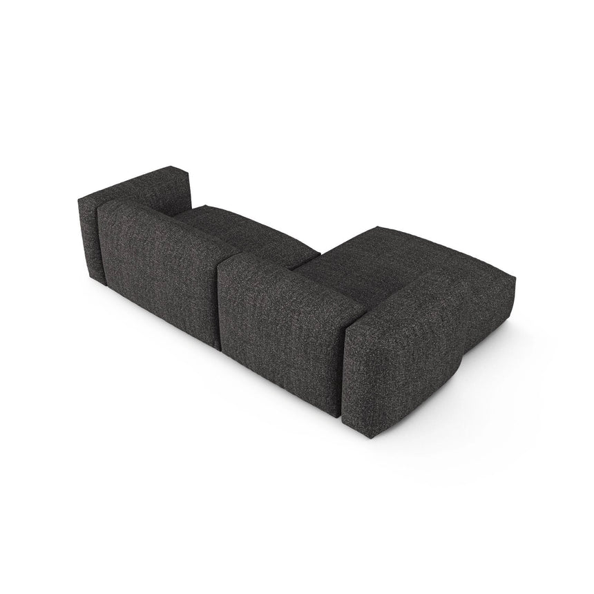 Martina modulares Ecksofa, Linke Seite, Sitztiefe 90 cm, aus Boucle in Anthrazit (Monet Anthracite), 280x176 cm von Micadoni – Bild 5