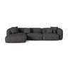 Martina modulares Ecksofa, Linke Seite, Sitztiefe 90 cm, aus Boucle in Anthrazit (Monet Anthracite), 330x176 cm von Micadoni – Bild 1