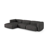 Martina modulares Ecksofa, Linke Seite, Sitztiefe 90 cm, aus Boucle in Anthrazit (Monet Anthracite), 330x176 cm von Micadoni – Bild 3