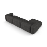 Martina modulares Ecksofa, Linke Seite, Sitztiefe 90 cm, aus Boucle in Anthrazit (Monet Anthracite), 330x176 cm von Micadoni – Bild 5