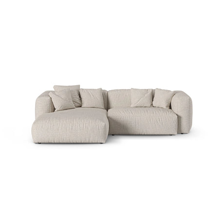 Martina modulares Ecksofa, Linke Seite, Sitztiefe 90 cm, aus Boucle in Beige (Monet Sand), 280x176 cm von Micadoni – Bild 1