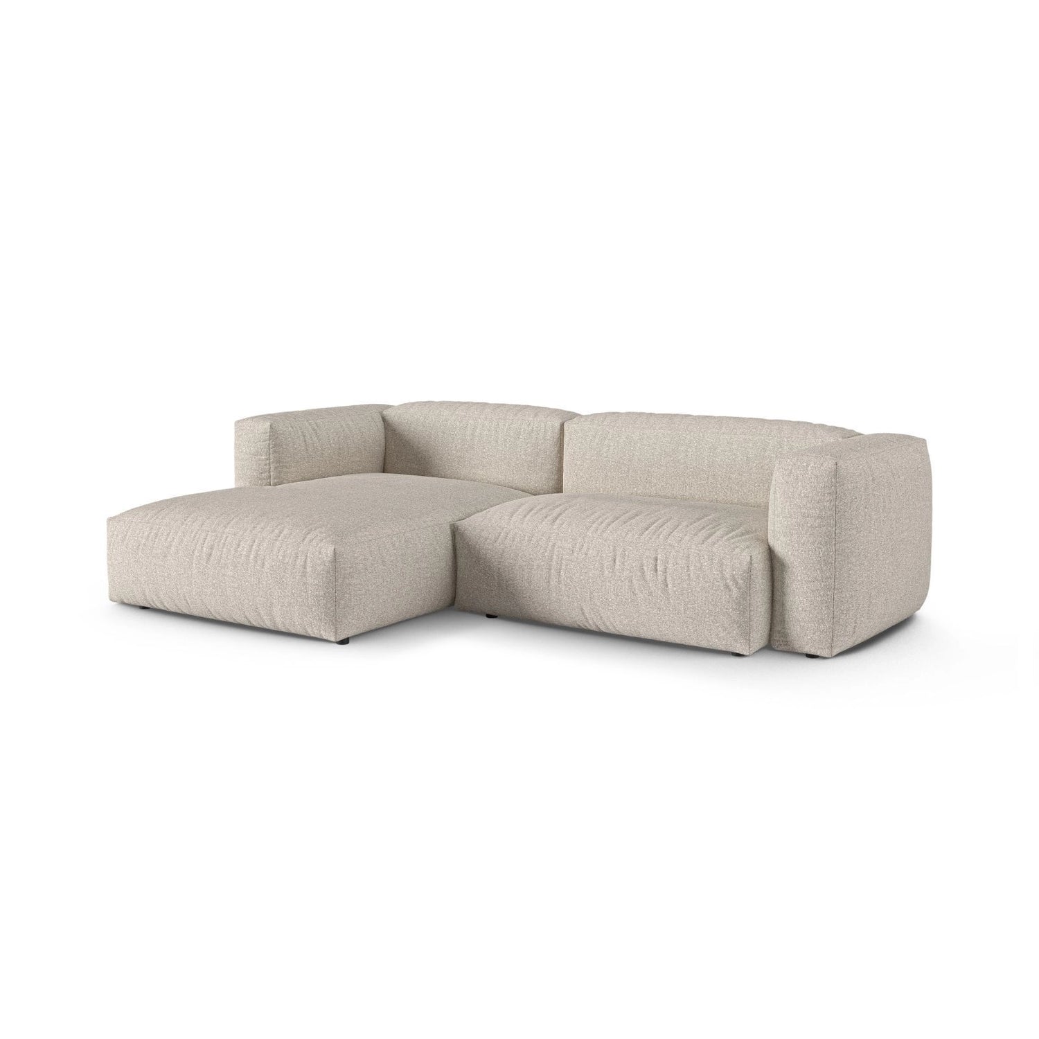 Martina modulares Ecksofa, Linke Seite, Sitztiefe 90 cm, aus Boucle in Beige (Monet Sand), 280x176 cm von Micadoni – Bild 3