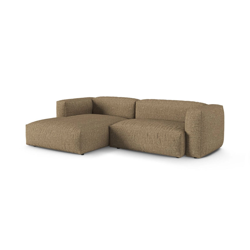 Martina modulares Ecksofa, Linke Seite, Sitztiefe 90 cm, aus Boucle in Cappuccino (Monet Cappucino), 280x176 cm von Micadoni – Bild 3
