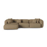 Martina modulares Ecksofa, Linke Seite, Sitztiefe 90 cm, aus Boucle in Cappuccino (Monet Cappucino), 330x176 cm von Micadoni – Bild 1