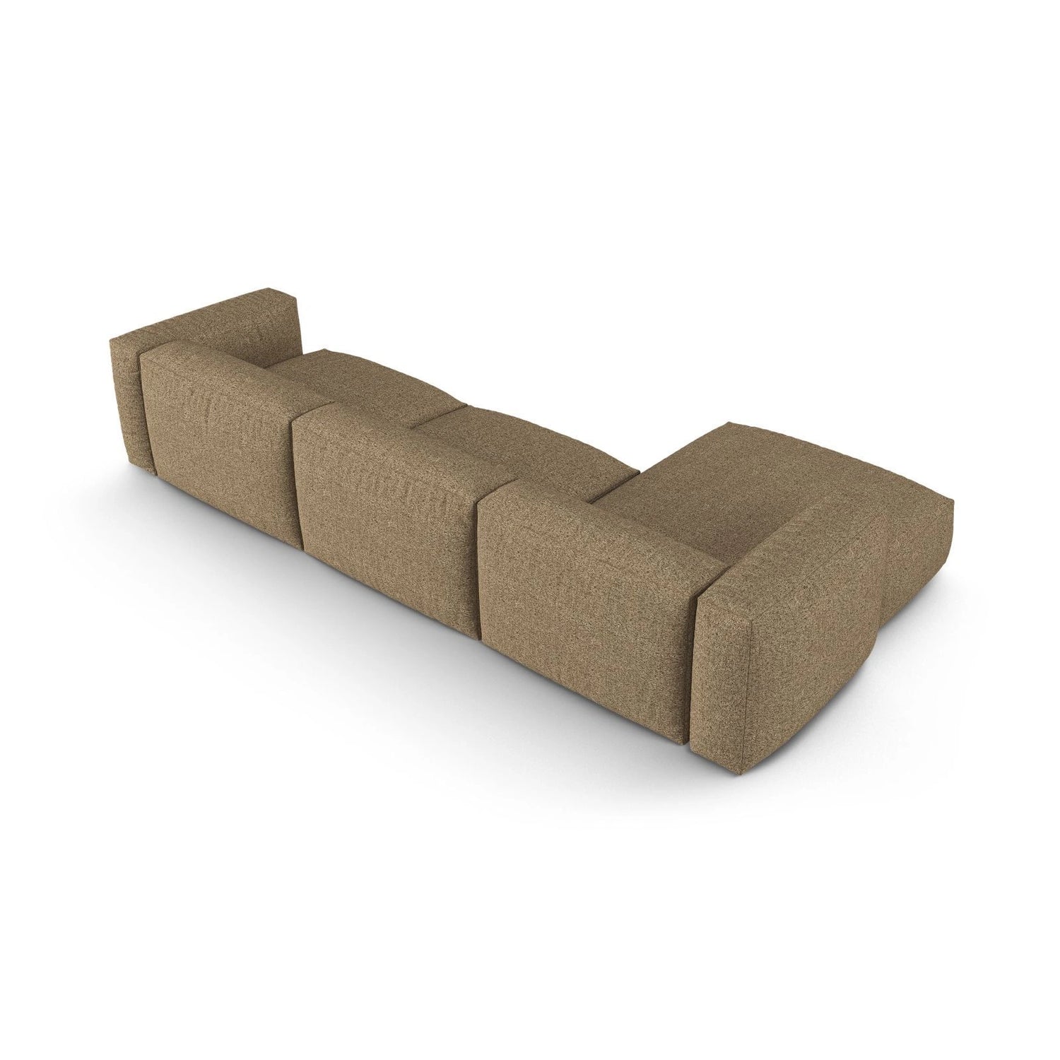 Martina modulares Ecksofa, Linke Seite, Sitztiefe 90 cm, aus Boucle in Cappuccino (Monet Cappucino), 330x176 cm von Micadoni – Bild 5