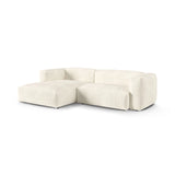 Martina modulares Ecksofa, Linke Seite, Sitztiefe 90 cm, aus Boucle in Elfenbein (Monet Nata), 280x176 cm von Micadoni – Bild 3