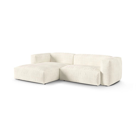 Martina modulares Ecksofa, Linke Seite, Sitztiefe 90 cm, aus Boucle in Elfenbein (Monet Nata), 280x176 cm von Micadoni – Bild 3