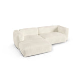 Martina modulares Ecksofa, Linke Seite, Sitztiefe 90 cm, aus Boucle in Elfenbein (Monet Nata), 280x176 cm von Micadoni – Bild 4