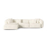 Martina modulares Ecksofa, Linke Seite, Sitztiefe 90 cm, aus Boucle in Elfenbein (Monet Nata), 330x176 cm von Micadoni – Bild 1