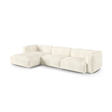 Martina modulares Ecksofa, Linke Seite, Sitztiefe 90 cm, aus Boucle in Elfenbein (Monet Nata), 330x176 cm von Micadoni – Bild 3