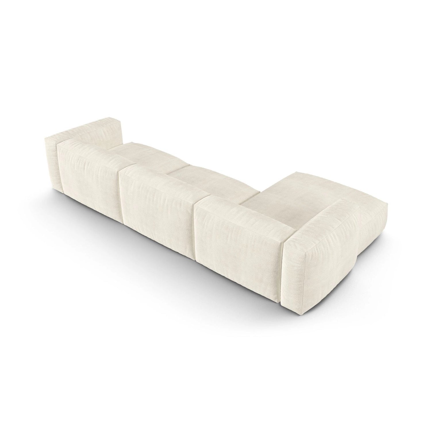 Martina modulares Ecksofa, Linke Seite, Sitztiefe 90 cm, aus Boucle in Elfenbein (Monet Nata), 330x176 cm von Micadoni – Bild 5