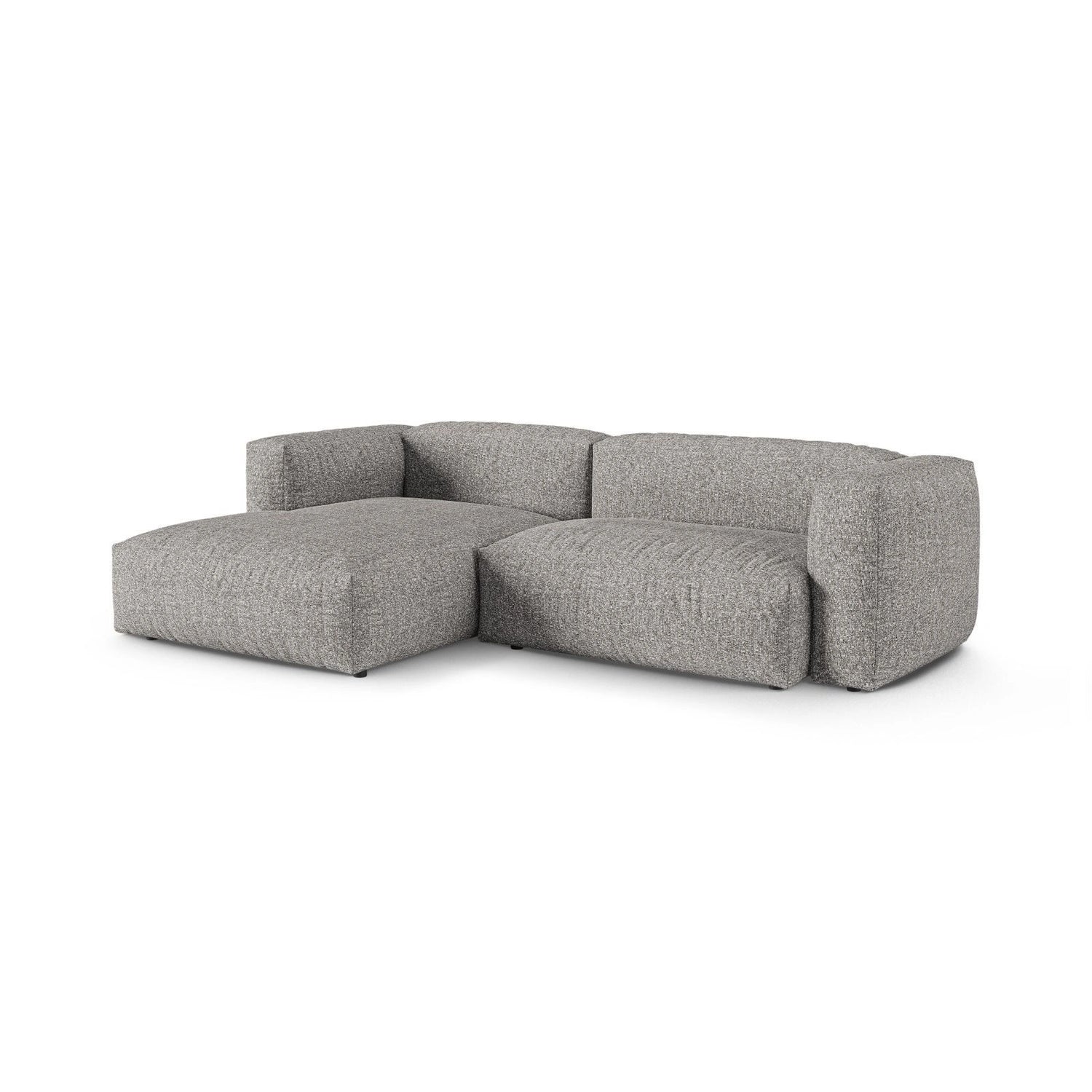 Martina modulares Ecksofa, Linke Seite, Sitztiefe 90 cm, aus Boucle in Graphit (Monet Graphite), 280x176 cm von Micadoni – Bild 3