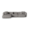 Martina modulares Ecksofa, Linke Seite, Sitztiefe 90 cm, aus Boucle in Graphit (Monet Graphite), 330x176 cm von Micadoni – Bild 1